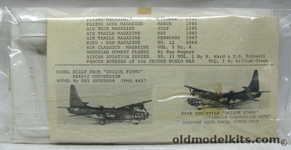 Unique Form 1/72 PB4Y-2 Privateer Conversion - (PB4Y2) - Bagged plastic model kit